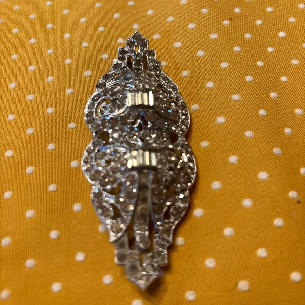 Art Deco Double Clip Brooch - Picture 7 of 8